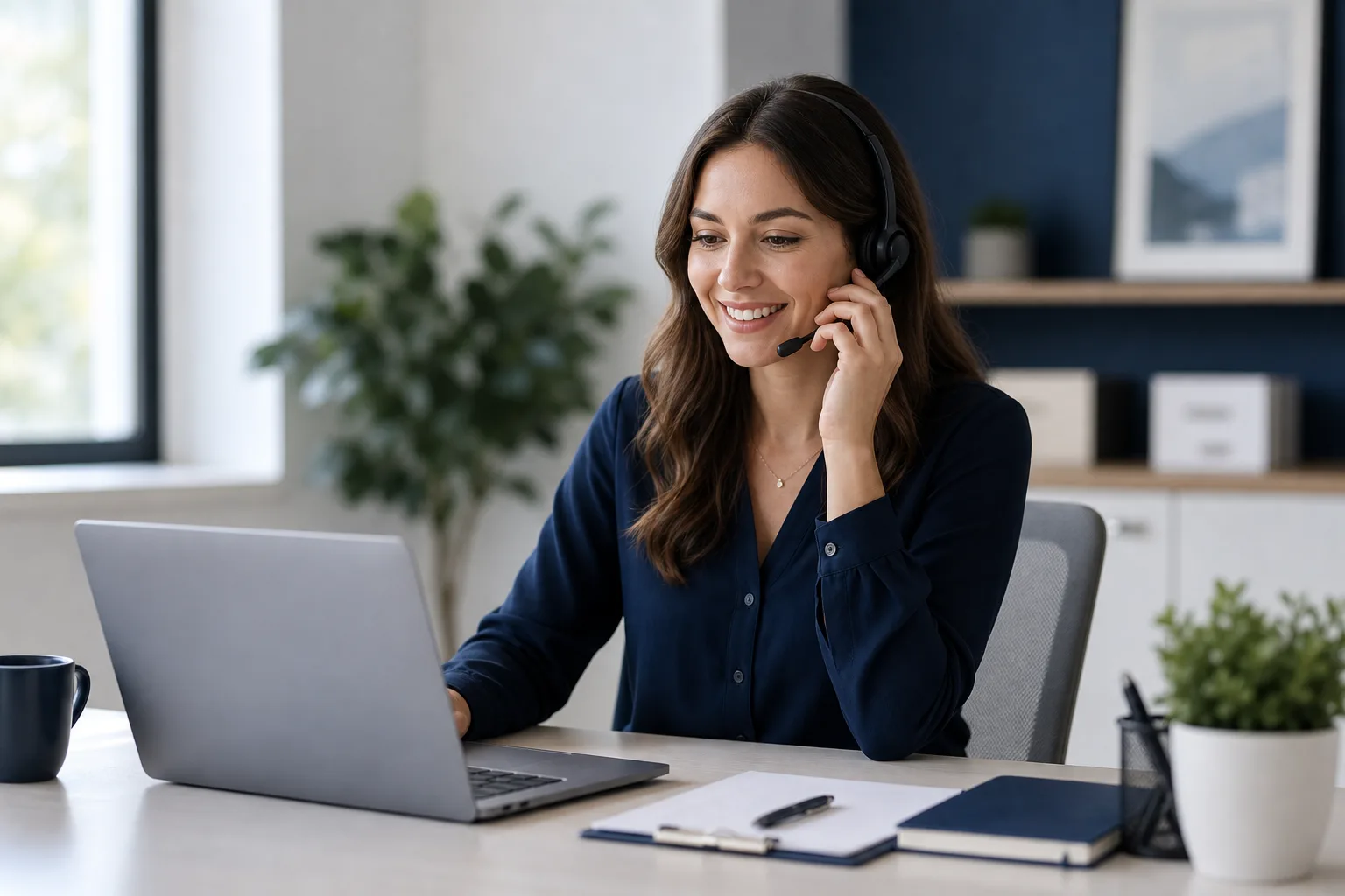GraceNexa support specialist helping a church leader by phone